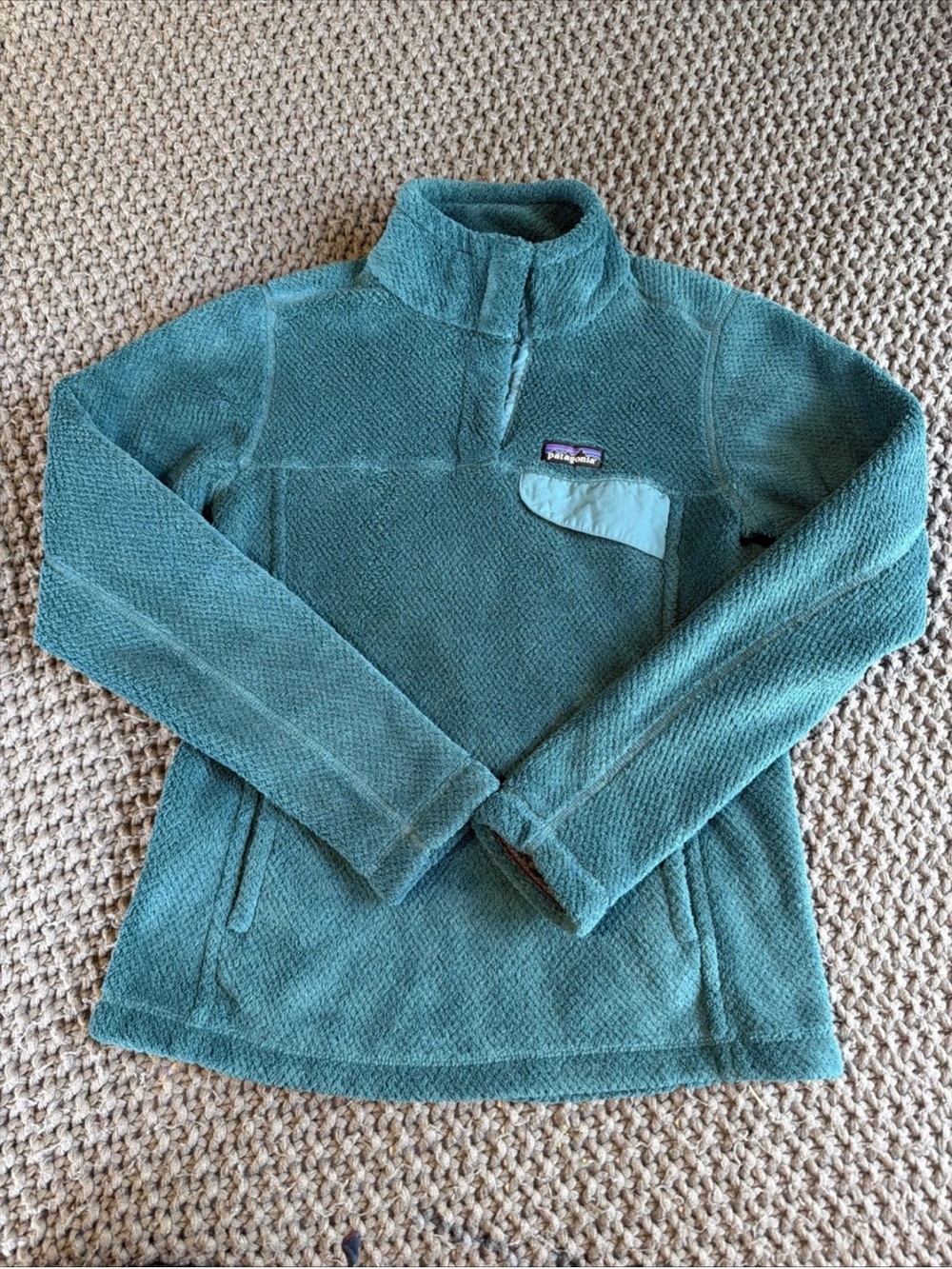 Patagonia Re-Tool Snap-T Teal Fleece Pullover Sweater Women Size S Warm Cozy - Picture 2 of 11